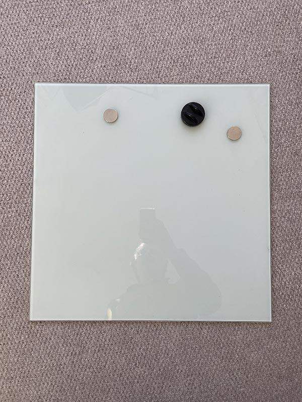 White Glass Magnetic Memo Board with Magnets – Great Condition