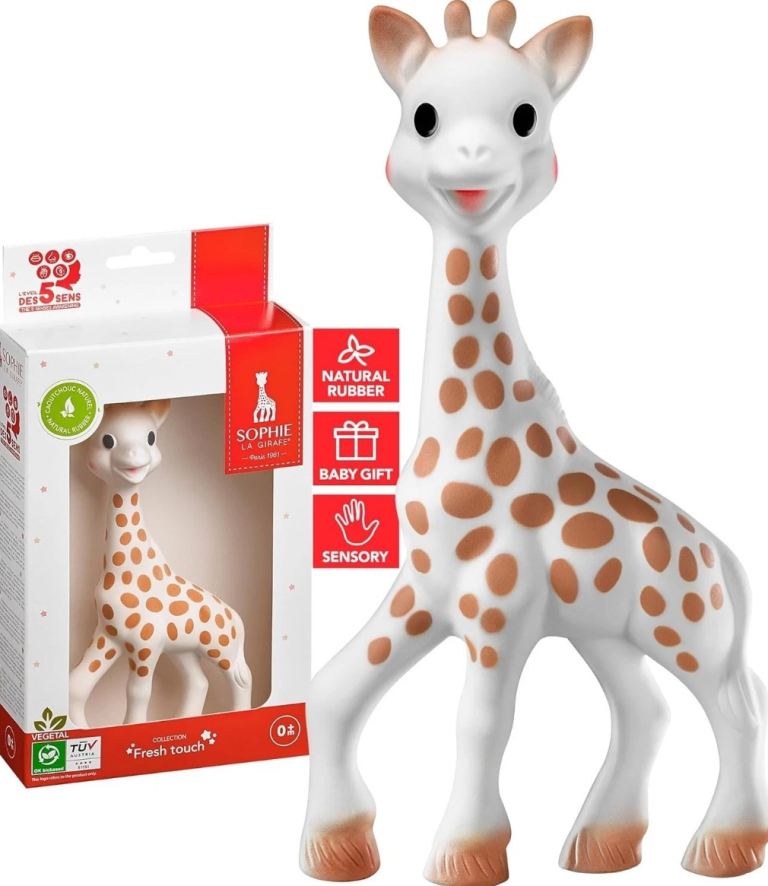Sophie la girafe Baby Teether – 100% Natural Rubber – Handmade in France – BPA-Free, Non-Toxic 0+ 