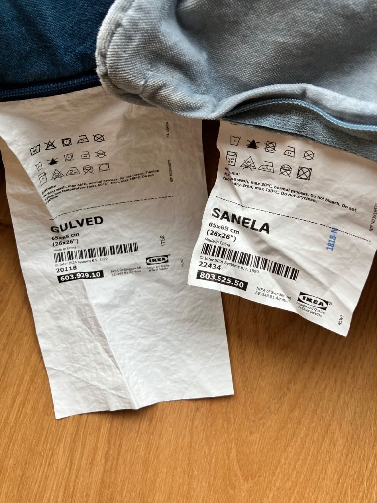 2x large IKEA cushions 65x65cm