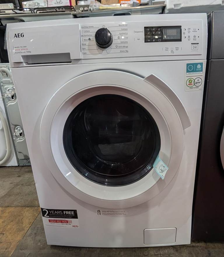 AEG 6000 SERIES WHITE 9/6KG WASHER DRYER-1600 SPIN-QUICK WASH-DELAY START-ANTI ALLERGY-NEW GRADED