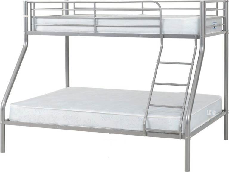 SILVER METAL TRIPLE SLEEPER BUNK BED £249