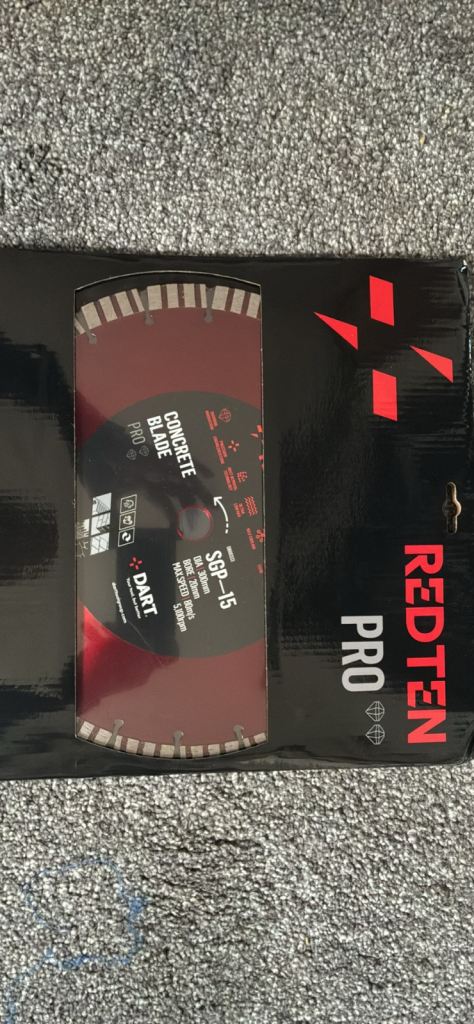 Concrete Diamond Tipped Blade DART DB00582 Red Ten SGP-15 300mm x 20B