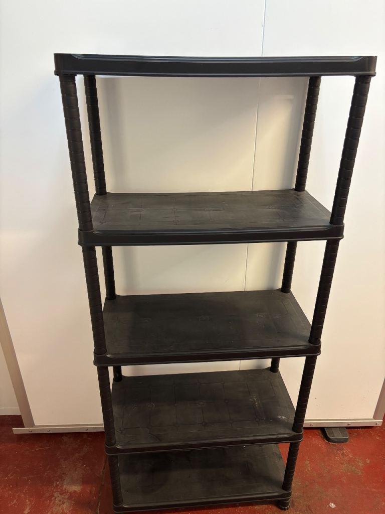 Black Plastic Storage Unit - 5 Tier Shelving