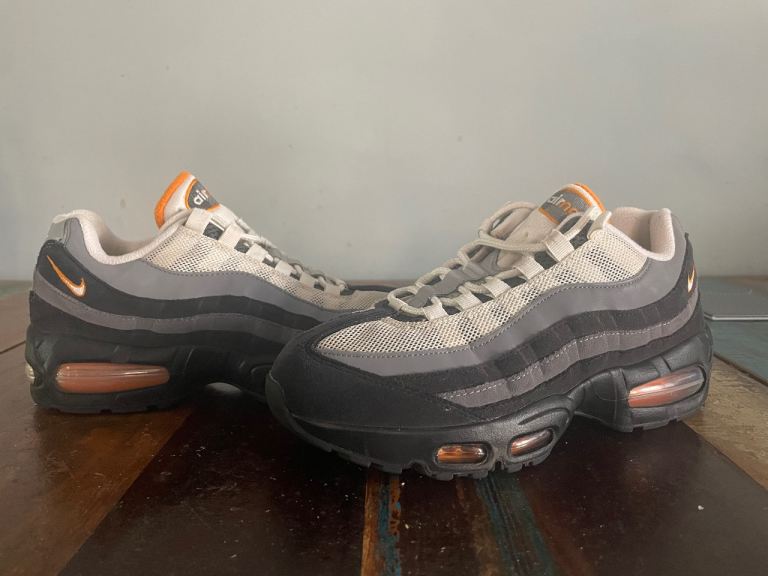 Nike Air Max 95 Trainers - Grey/Black/Orange, Good Condition