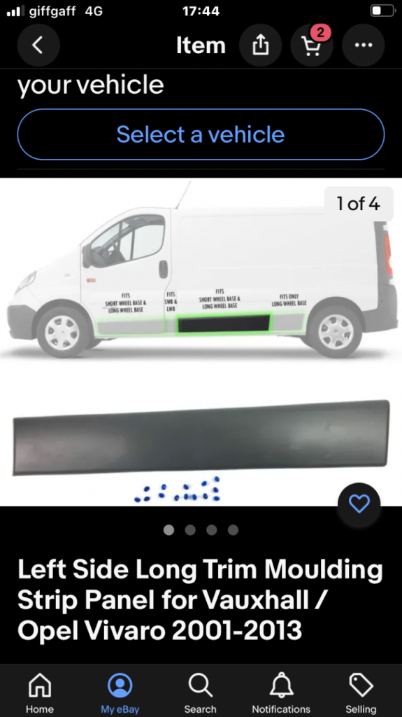 LeftSide Long Trim for Vauxhall vivaro NEW