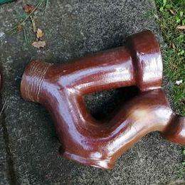 Traditional Salt Glaze Drain 100mm Interceptor & 2x90 degree bends  NEW 