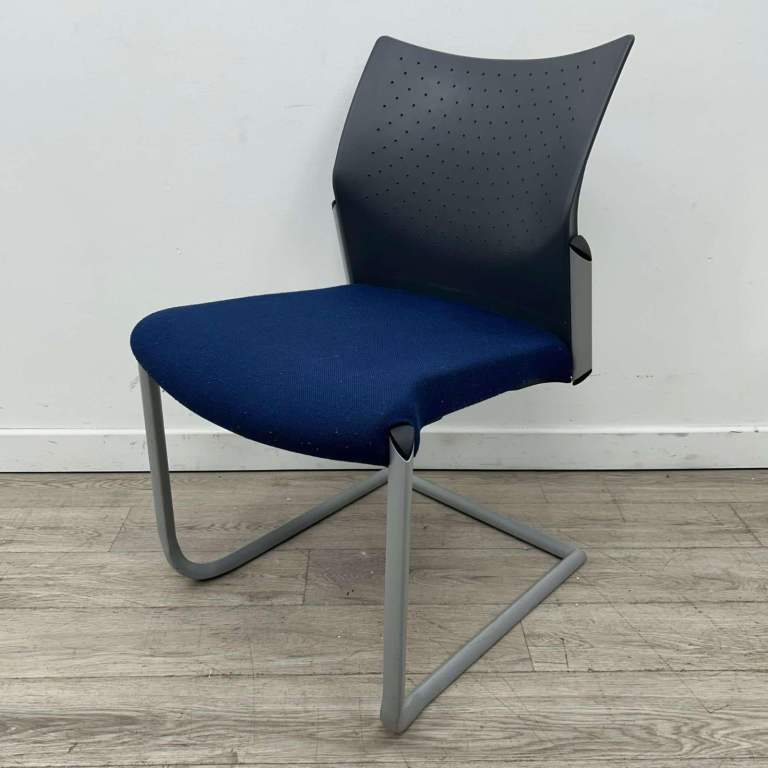 Senator T105 Conference Chair, Stackable, Blue Fabric