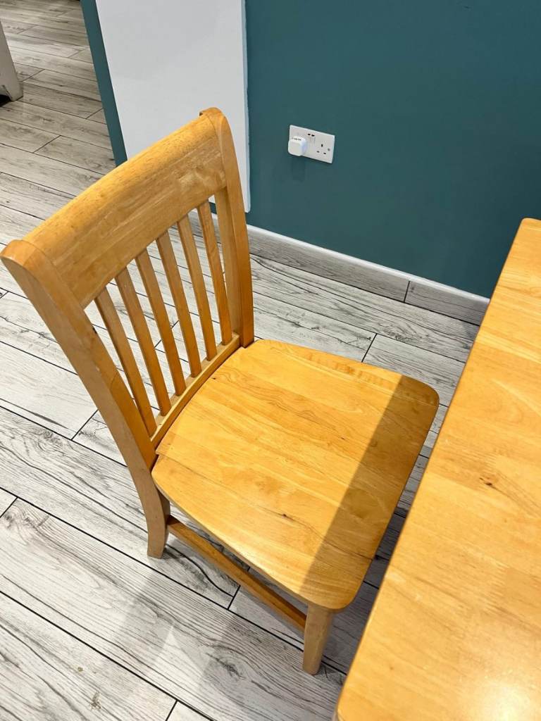 Solid malaysian wooden table and chairs