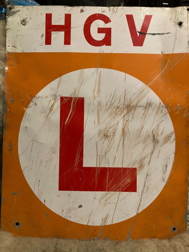 HGV L Plate Sign - Used Condition