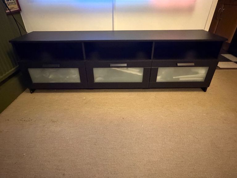 Ikea BRIMNES TV bench, black, 180x41x53 cm