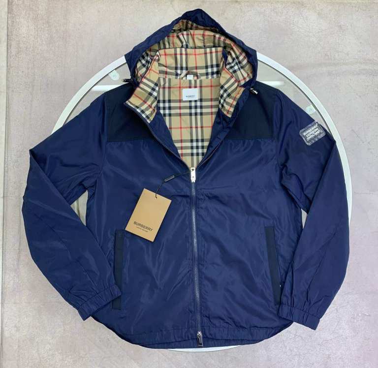 Burberry Blue Hooded Jacket – Brand New with Tags