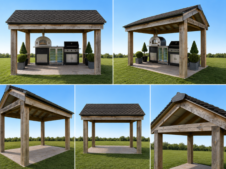 Large Timber BBQ Shelter / Outdoor Kitchen Gazebo 