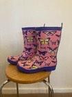 Hatley Junior Girls Pink Butterfly Wellies – UK Size 4 (EU 37) – Excellent Condi