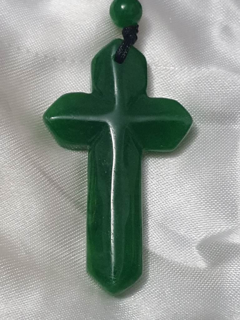 Green Jade Necklaces Cross with Cord brand new Last 1 left 