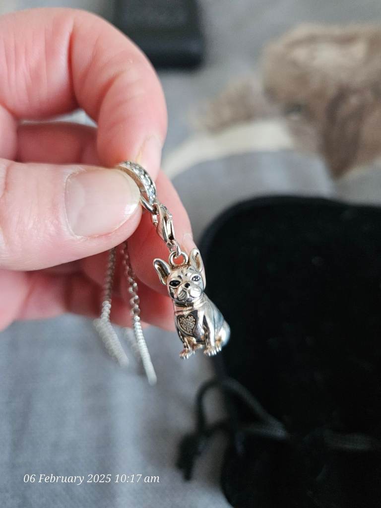 Thomas sabo French bulldog charm with chain rare 