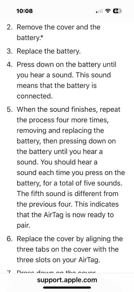 Apple Air Tag tracker, boxed still linked to previous owner Apple ID 
