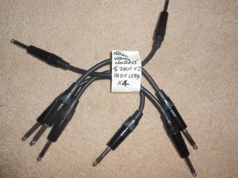 150MM VENOM NOISELESS 1/4" JACK X2 PATCH LEAD X4