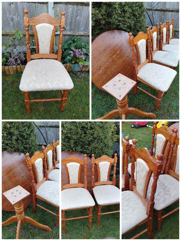 Extendable Dining table and 4 dining chairs 