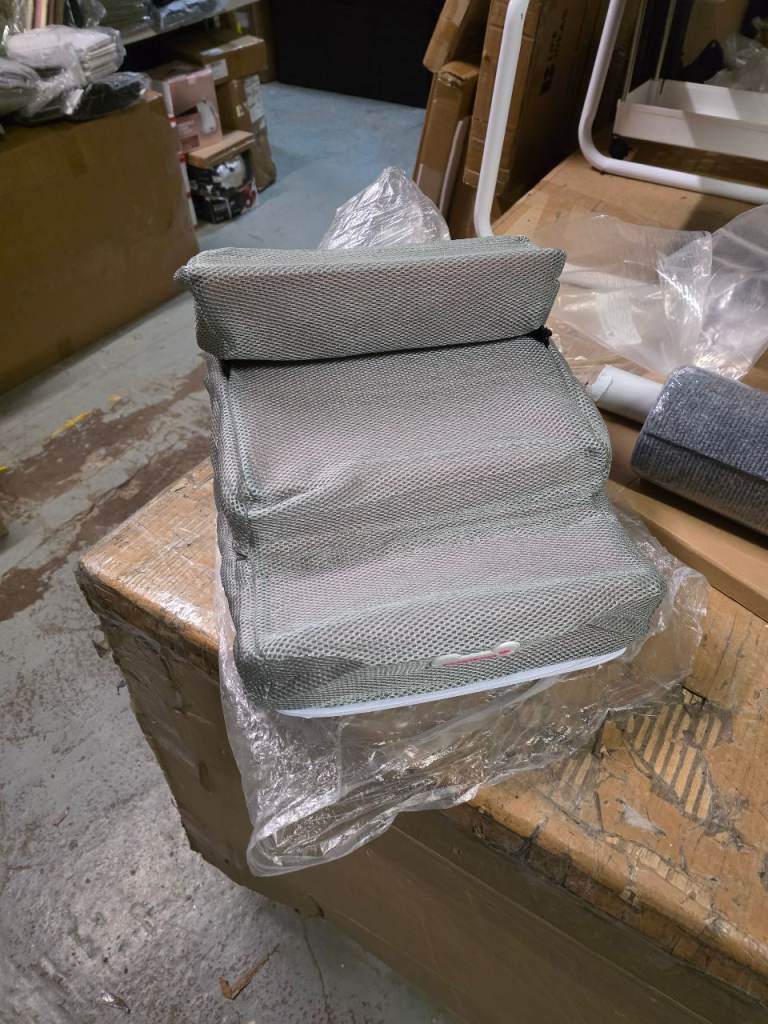 A new grey and pink  soft ped steps the 3rd step can be zipped off 