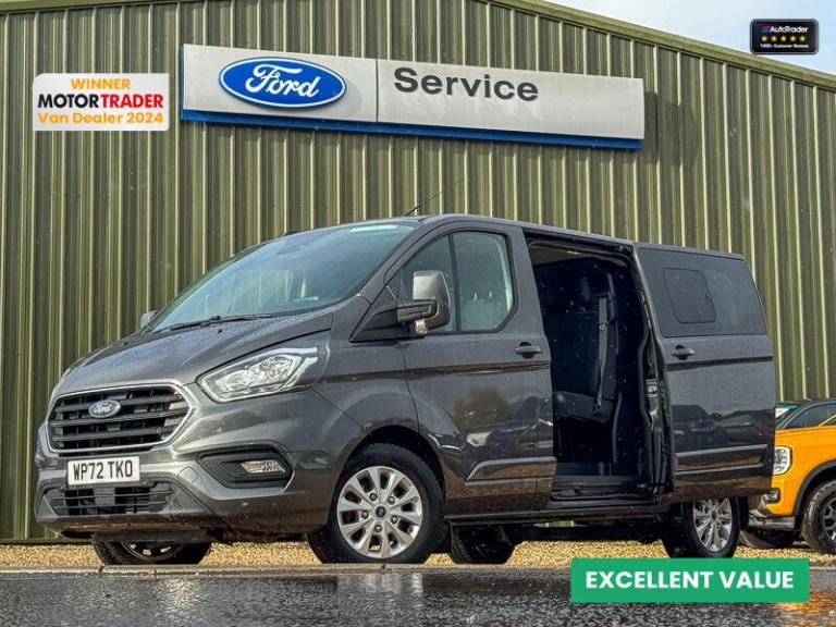 2022 Ford Transit Custom 2.0 EcoBlue 170ps Low Roof D/Cab Limited Van Auto PANEL VAN DIESEL Autom...