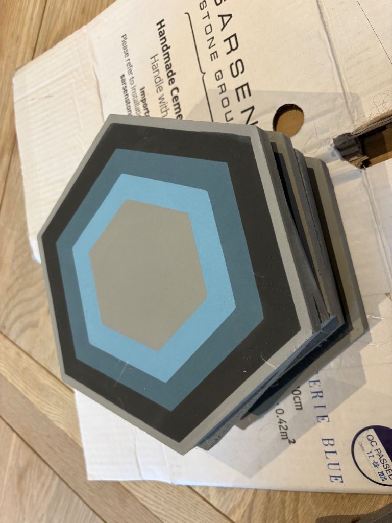 Handmade hexagonal concrete tiles