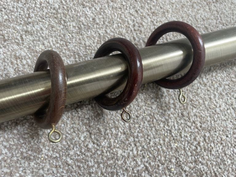 6 foot metal curtain pole with hooks 