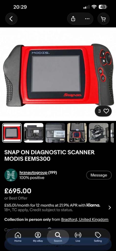 Snap on diagnostics scanner
