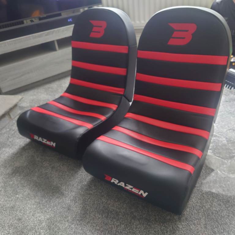 Two BraZen Gaming Chairs - Black and Red