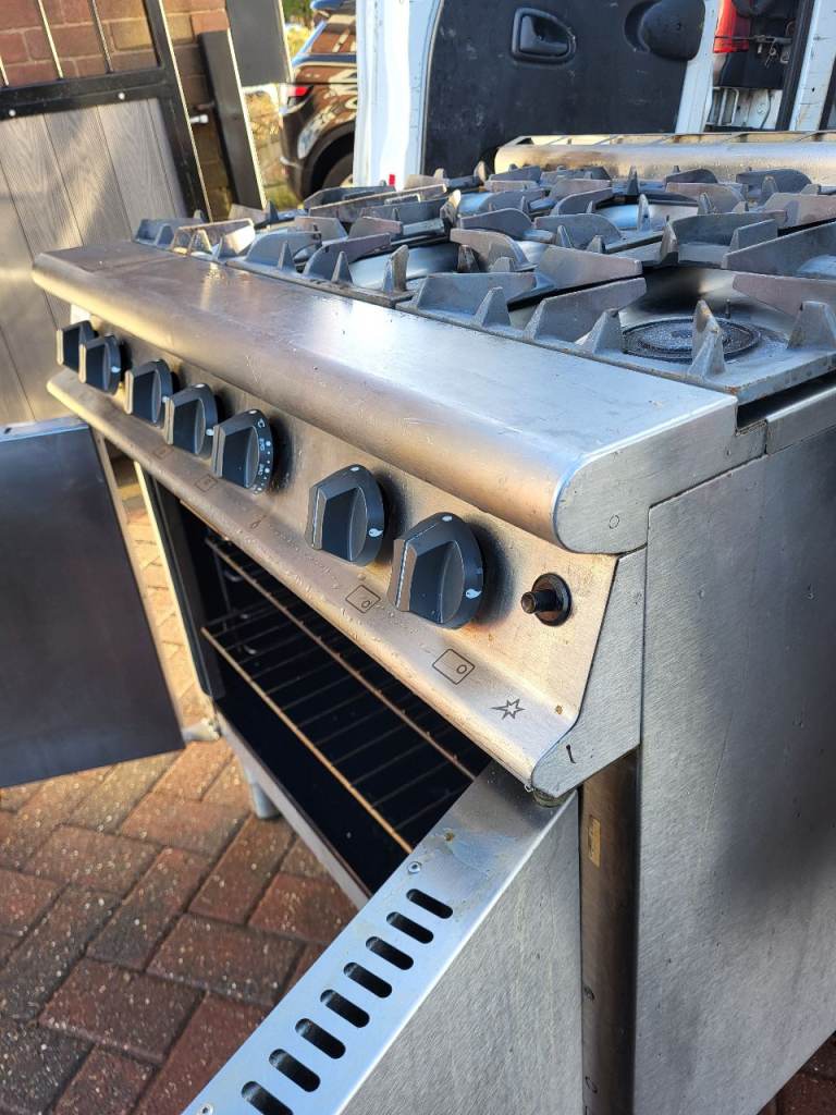 Falcon six burner gas range cooker.