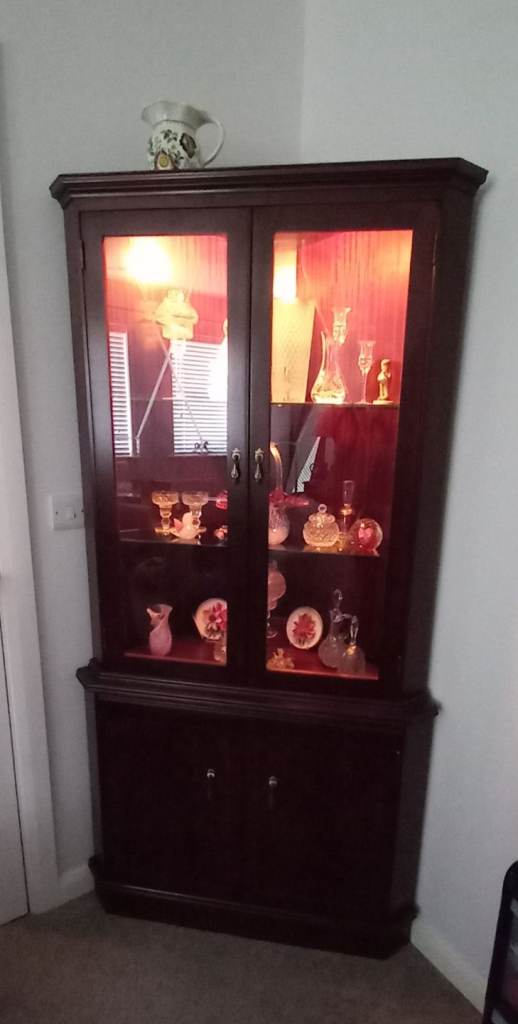 David Hopkins Mahogony Corner Display Unit. 