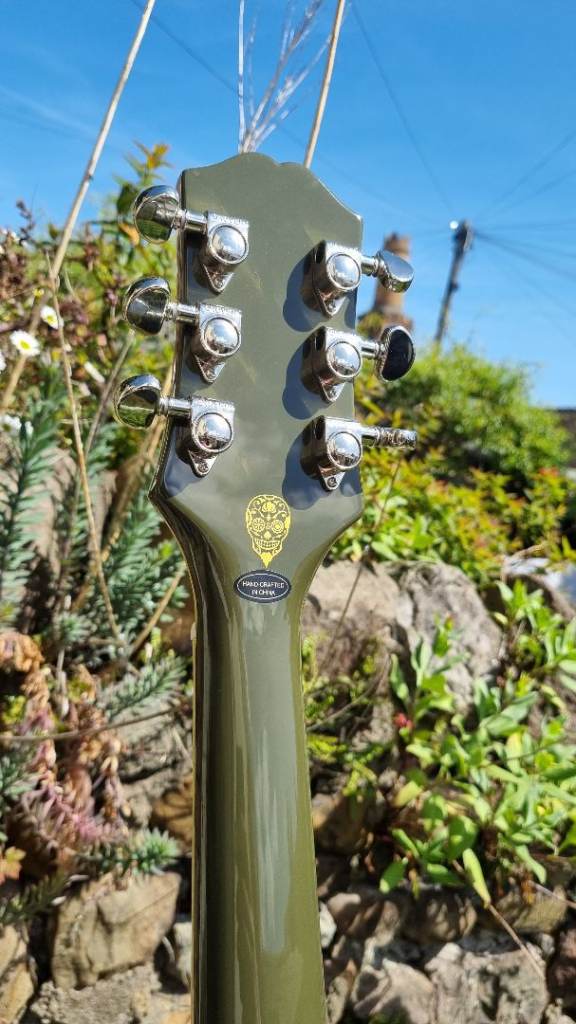 Epiphone Shinichi Ubukata ES-355 Semi-Acoustic Electric Guitar - Olive Green, Gibson p'up