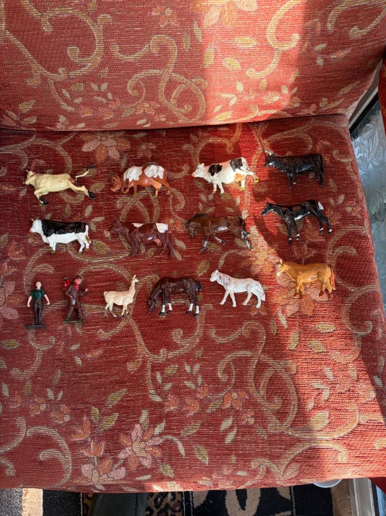 A selection of lead farm animals W3in H1.5in