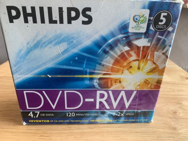 philips dvd+rw 4.7 gb 5 disc