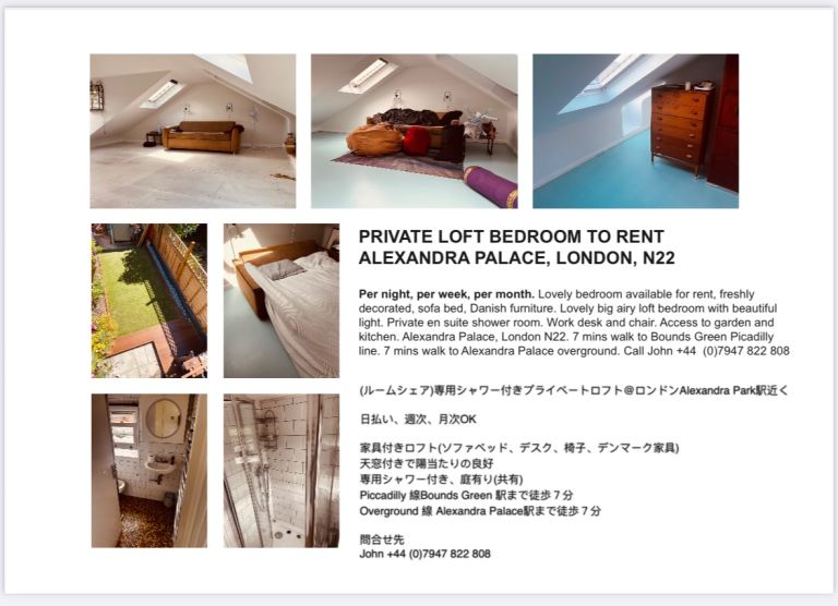 Private en suite loft bedroom in Alexandra Palace 