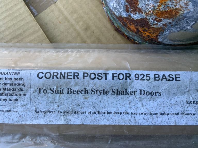 New Beech Style Corner Post 3no. For corner opening kitchen unit.