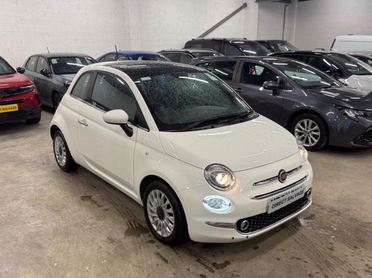 2024 Fiat 500 24 REG 500 1.0 Mild Hybrid 3dr White salvage damaged repairable Hatchback Petrol Ma...