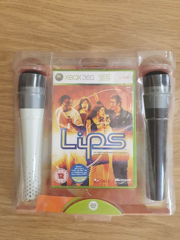 Xbox 360 Lips game and two microphones unused