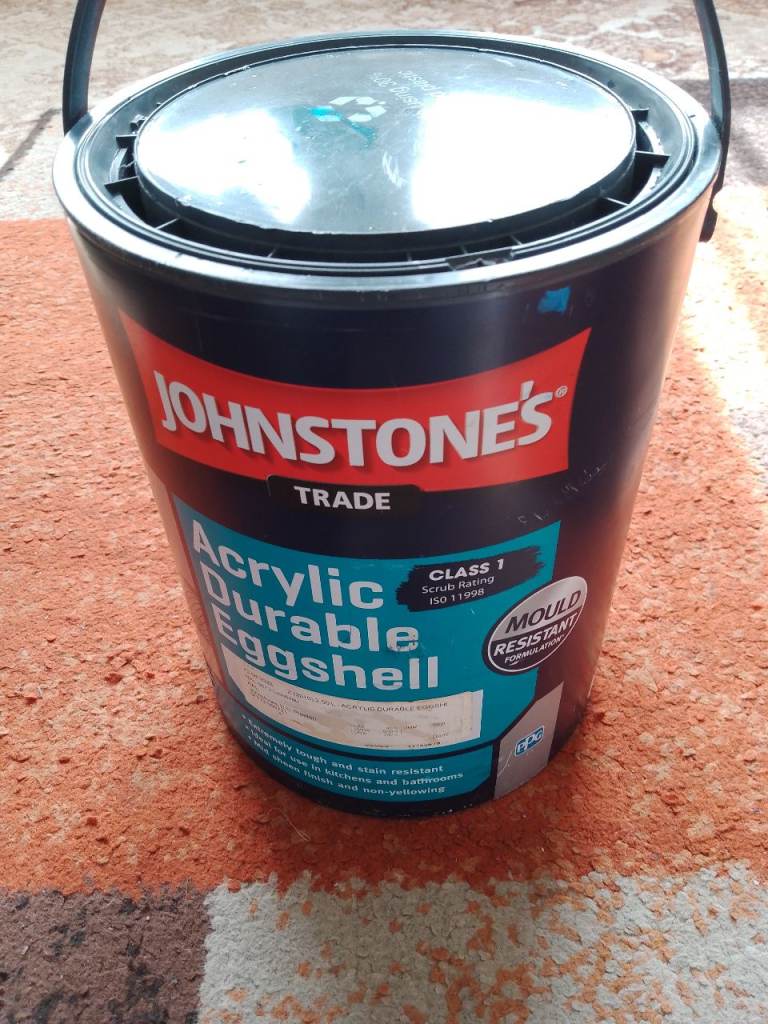 Johnstone acrylic eggshell Mold resistance  Blue  kitchen bathroom paint just short of 5 litres 