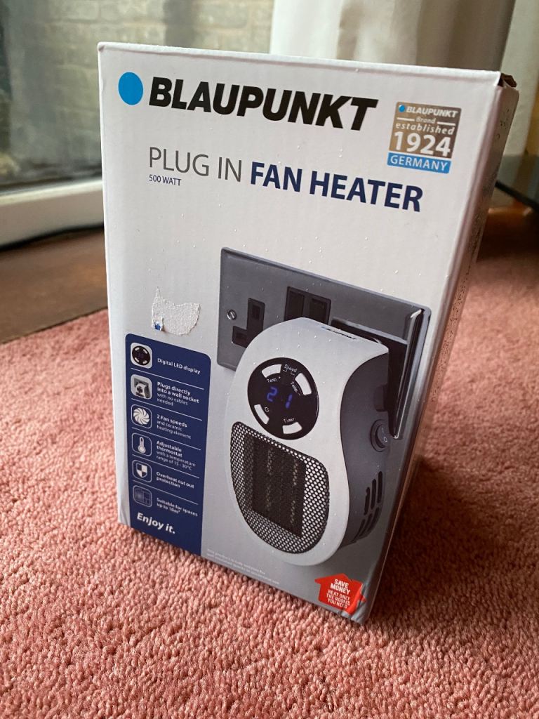 Blaupunkt Plug-in Fan Heater 500W – As New