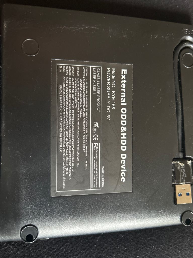 KYE-165 External ODD & HDD Device - Black, Good Condition