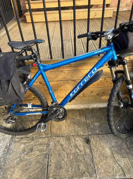 Men's Blue Carrera Mountain Bike Frame 20'' , 26'' Wheel Serviced Hydraulic Brakes with Extras