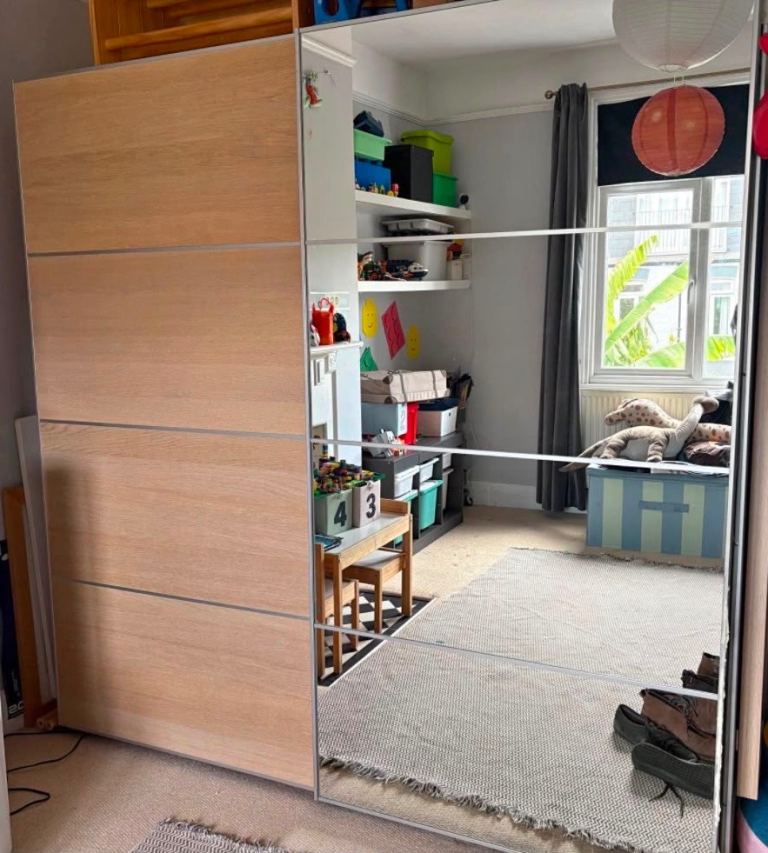 FREE DELIVERY IKEA PAX oak sliding doors wardrobe, in good condition.