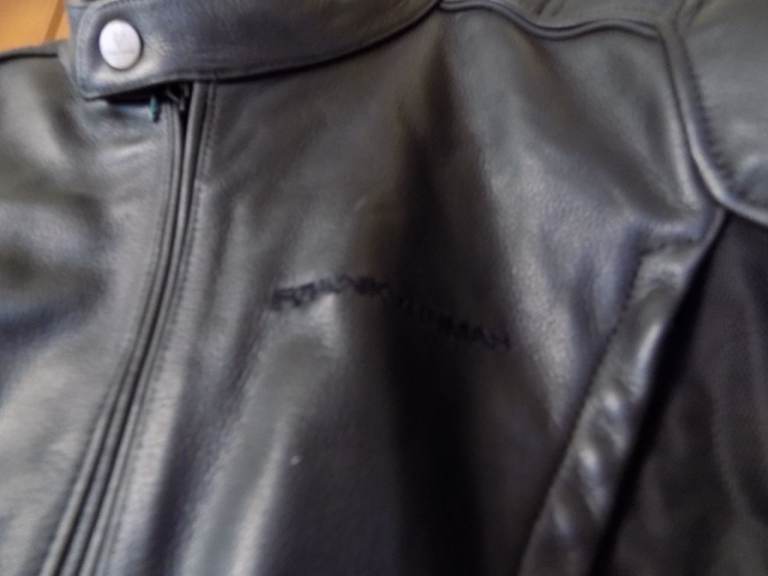 Frank Thomas Black Leather Motorcycle Jacket Size 52 Armoured Motorbike Jacket as good as new  