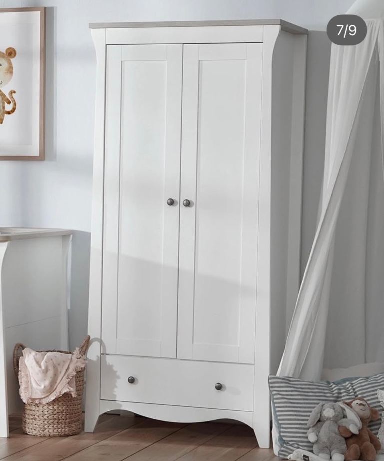 Cuddleco Clara 2 Door Double Wardrobe - White