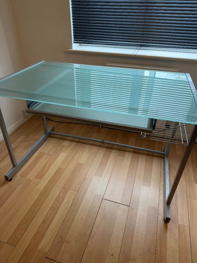 Contemporary Glass & Metal Desk (John Lewis) – Modern Home Office Desk