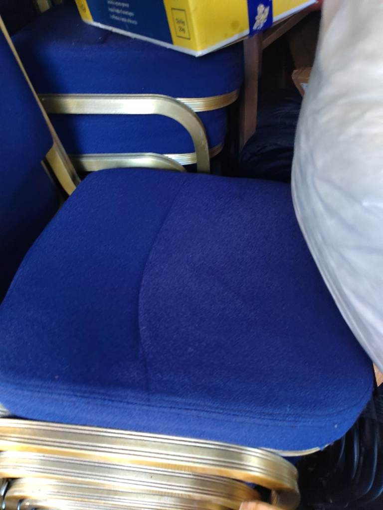 Blue Fabric and Gold Frame Chairs – Good Condition | in Thornliebank ...