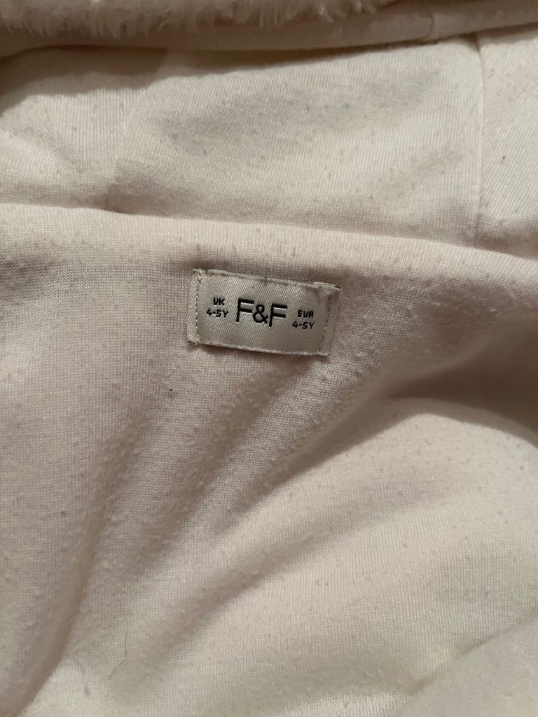 F&F Girls Faux Fur Hoody (4-5yrs)