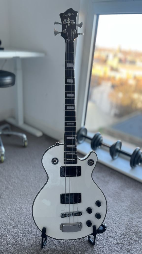 Hagstrom Swede Bass Guitar - White, Good Condition