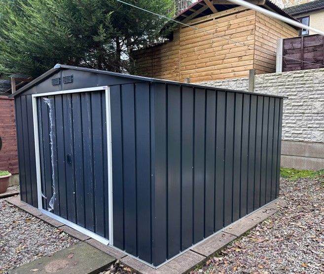 Outdoor Garden Metal Garage Shed for Tools and Furniture Storage