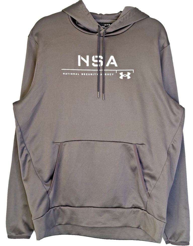 Under Armour NSA Men’s Hoodie Large Grey National Security Agency Graphic Gym